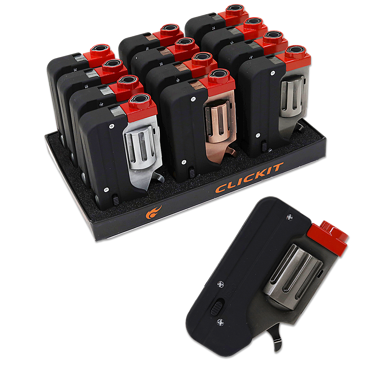 Clickit Switch Gun Torch Lighters (GT-040) | 12 Count Display - image 1 of 2